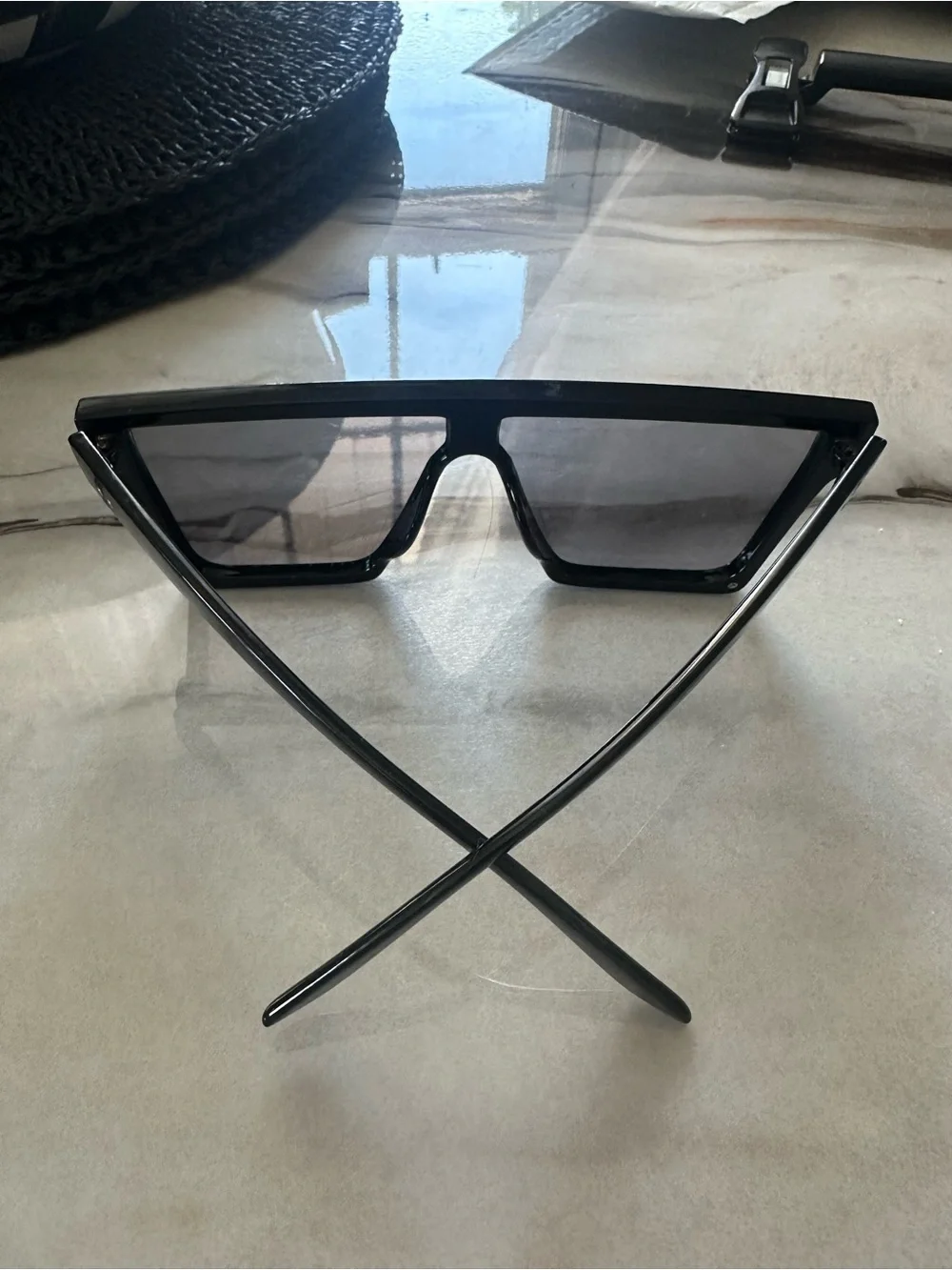 Black Oversized Shield Sunglasses - Women Accessories